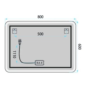 OGLIDA PENTRU BAIE, CU LED, 100X60CM, TOP-4, CALITATE SUPERIOARA - Img 6