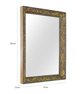OGLINDA DECORATIVA, ARTIM 100CM, DIN LEMN DE MANGO, MDF SI STICLA, REALIZATA MANUAL, ARTIM GROUP SELECTION - Img 6