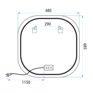 OGLINDA PENTRU BAIE CU LED TOP, 70X70CM, CALITATE SUPERIOARA - Img 7