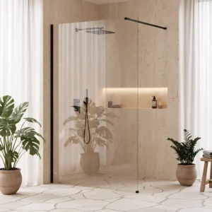 PARAVAN DE DUS FLEXI, 130, NEGRU/TRANSPARENT, CALITATE SUPERIOARA - Img 5