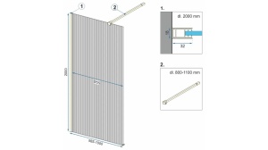 PARAVAN DE DUS REA AERO INTIMO WALK IN, 100CM, NEGRU MAT, DIN STICLA, CALITATE SUPERIOARA - Img 6