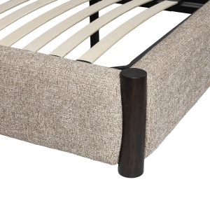 PAT CITADEL 160X200CM, DIN LEMN SI TEXTIL, DE CULOARE BEJ, FARA SALTEA, RICHMOND INTERIORS - Img 4