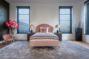 PAT DORMITOR BELMOND, 120 CM, ROZ, TAPITERIE DIN CATIFEA, RICHMOND INTERIORS - Img 4