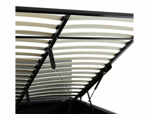 PAT DORMITOR STIL COLUMBIA, CU SPATIU DE DEPOZITARE, 160 CM, GRI TAP 192, TAPITERIE DIN CATIFEA, STIL MODERN - Img 4
