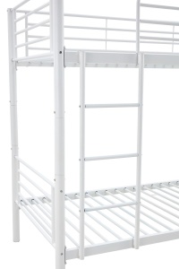 PAT DORMITOR SUPRAETAJAT BUNKY TWIN 90, ALB, CONFECTIONAT DIN METAL, STIL MODERN - Img 6