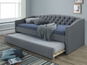 PAT EXTENSIBIL ALESSIA, 90 CM, GRI TAP 23, TAPITERIE DIN STOFA, STIL MODERN
