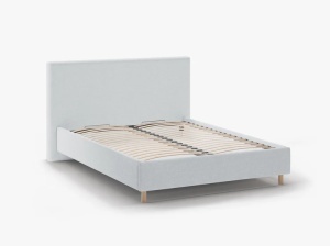PAT TAPITAT, ELOISE, 160x200, GRI DESCHIS, SOMIERA RABATABILA, CU TAPITERIE DIN TEXTIL STRUCTURAT MOLYBDEN, MICADONI - Img 3
