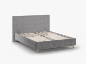 PAT TAPITAT, ELOISE, 160x200, GRI DESCHIS, SOMIERA RABATABILA, CU TAPITERIE DIN TEXTIL BOUCLE ROLF, MICADONI - Img 3