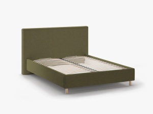 PAT TAPITAT, ELOISE, 160x200, VERDE, SOMIERA RABATABILA, CU TAPITERIE DIN TEXTIL STRUCTURAT MOLYBDEN, MICADONI - Img 3