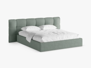 PAT TAPITAT ERIC, 200X200, VERDE MENTA, CU TAPITERIE DIN TEXTIL BOUCLE SICURO, MICADONI