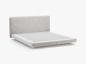 PAT TAPITAT LINEA, 140X200, GRI DESCHIS, CU TAPITERIE DIN CATIFEA MAGIC VELVET, MICADONI - Img 3