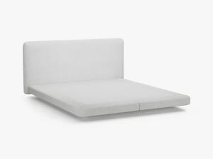 PAT TAPITAT LINEA, 160X200, GRI DESCHIS, CU TAPITERIE DIN TEXTIL BOUCLE BALOO, MICADONI - Img 3