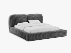 PAT TAPITAT MARTINA, 200X200, GRI, SOMIERA RABATABILA, CU TAPITERIE DIN TEXTIL CORDUROY TILIA, MICADONI