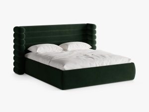 PAT TAPITAT MOUNT, 200X200, VERDE SMARALD, SOMIERA RABATABILA, CU TAPITERIE DIN CATIFEA SALVADOR, MICADONI
