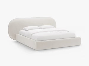 PAT TAPITAT, OVALO, 200x200, BEJ DESCHIS, SOMIERA RABATABILA, CU TAPITERIE DIN TEXTIL CHENILLE PERFECT HARMONY, MICADONI