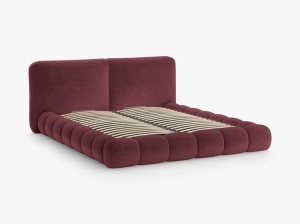 PAT TAPITAT SOLANGE, 180X200, CIRES, SOMIERA RABATABILA, CU TAPITERIE DIN TEXTIL CHENILLE PERFECT HARMONY, MICADONI - Img 3