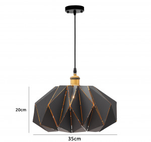 PENDUL APP241-1CP, 20x35 cm, NEGRU AURIU, DIN METAL, STIL MODERN, TU - Img 6
