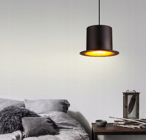 PENDUL EDISON MELONIK HAT APP289-1CP, 16,5x25,5 cm, NEGRU SI AURIU, DIN METAL, STIL MODERN, TU - Img 3