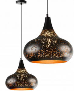 PENDUL EDISON OPENWORK APP233-1CP, 31x30 cm, NEGRU SI AURIU, DIN METAL, STIL MODERN, TU - Img 1