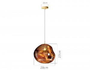 PENDUL GOLD APP331-1CP, 28x27 cm, AURIU PORTOCALIU, DIN STICLA DE INALTA CALITATE, STIL MODERN, TU - Img 8