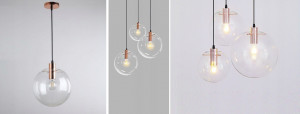 PENDUL LASSI ROSE GOLD APP039-1CP, 20x20/90 cm, ROZ AURIU SI NEGRU, DIN STICLA SI METAL DE INALTA CALITATE, STIL MODERN, TU - Img 6