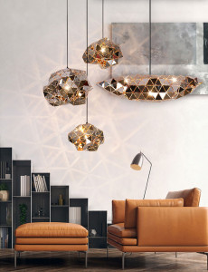 PENDUL MIRROR APP497-1CP, 80x15 cm, ROZ AURIU SI NEGRU, DIN METAL, STIL MODERN, TU - Img 3