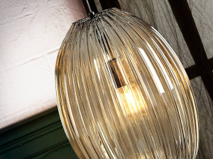 PENDUL OVILA, 30 CM, CROM/CONIAC, DIN METAL SI STICLA, STIL MODERN - Img 2