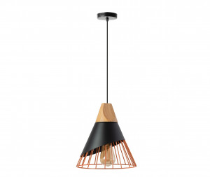PENDUL SCANDINAVIAN METAL APP225-1CP, 25x28x100 cm, NEGRU SI MARO/NATURAL, DIN LEMN SI METAL, STIL MODERN, TU - Img 3