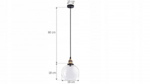 PENDUL VERTO B APP044-1CP / APP045-1CP, 18x19/80 cm, TRANSPARENT SI NEGRU, DIN STICLA SI METAL, STIL MODERN, TU - Img 7
