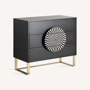 PROMOTIE!!! COMODA GATSBY 90CM, DIN MDF DE CULOARE NEAGRA, DESIGN EXCLUSIVIST, VICAL HOME