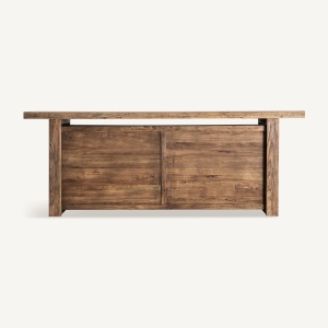 PULT DE BAR NORVIK 36660, NATURAL, CONFECTIONAT DIN LEMN MASIV DE ULM SI METAL, STIL MODERN