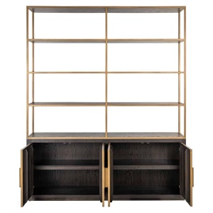 RAFT ORGANIZATOR CARTER 214130, CONFECTIONAT DIN METAL, LEMN DE STEJAR, FURNIR SI PAL, CULOARE AURIE/MARO, STIL MODERN - Img 2