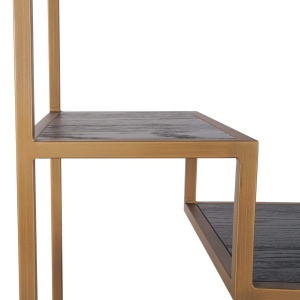 RAFT ORGANIZATOR CLAREMONT 212822, CONFECTIONAT DIN METAL, LEMN DE STEJAR, FURNIR, TRAVERTIN, CULOARE MARO, STIL MODERN - Img 6