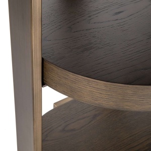 RAFT ORGANIZATOR ELLINGTON, 214216, CONFECTIONAT DIN METAL, MDF SI FURNIR DE STEJAR, CULOARE MARO, STIL MODERN - Img 5