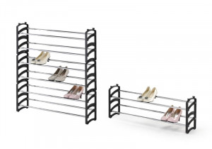 RAFT PENTRU PANTOFI ST1 CROM/NEGRU STIL MODERN HALMAR