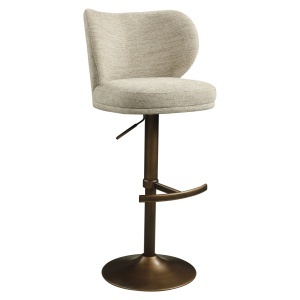 SCAUN BAR AMELY, DIN METAL SI TEXTIL, DE CULOARE CUPRU/CREM, RICHMOND INTERIORS