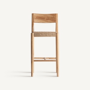 SCAUN BAR CAEN 95CM, DIN LEMN MASIV, CULOARE MARO NATUR, REALIZAT MANUAL, PRETABIL EXTERIOR, DESIGN VINTAGE - Img 3