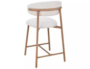 SCAUN BAR ELTON H2, BEJ DESCHIS 255/STEJAR, TAPITERIE DIN TEXTIL SI PICIOARE DIN METAL, STIL MODERN - Img 2