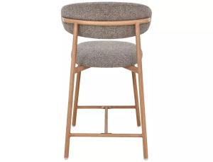 SCAUN BAR ELTON H2, CAPPUCCINO 256/STEJAR, TAPITERIE DIN TEXTIL SI PICIOARE DIN METAL, STIL MODERN - Img 3
