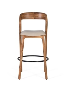 SCAUN BAR, FABRICAT DIN LEMN MASIV DE SALCAM SI TEXTIL, CULOARE NATUR/BEJ, ARTIM GROUP SELECTION - Img 2
