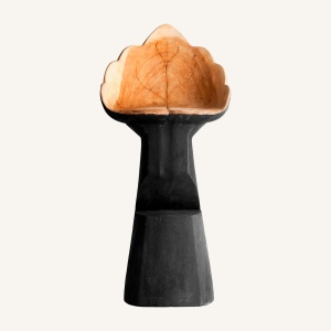 SCAUN BAR HOJA 108CM, DIN LEMN MASIV, SCULPTAT MANUAL, STIL ETNIC, VICAL HOME - Img 2