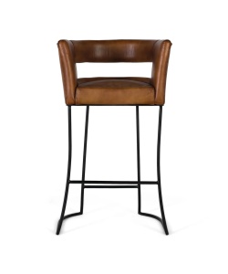 SCAUN BAR VENA 60CM, REALIZAT DIN METAL SI PIELE NATURALA, CULOARE MARO/NEGRU, GINER Y COLOMER