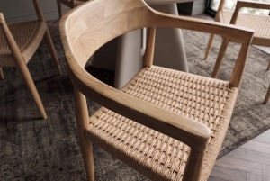 SCAUN BESTSELLER, KENNEDY, CU BRATE, REALIZAT DIN LEMN DE PIN SI RATAN, CULOARE NATUR, INVICTA INTERIOR - Img 6