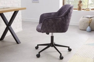 SCAUN BIROU AJUSTABIL, EUPHORIA, DIN METAL SI CATIFEA GRI INCHIS, ARTIM GROUP SELECTION - Img 2