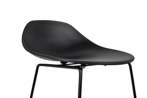SCAUN DE BAR BENNY 66, NEGRU, CONFECTIONAT DIN POLIPROPILENA SI METAL, STIL MODERN - Img 3