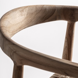 SCAUN DE BAR CAEN 101CM, DIN LEMN DE TEC SI FIBRE NATURALE, ASPECT COLONIAL, VICAL HOME - Img 7