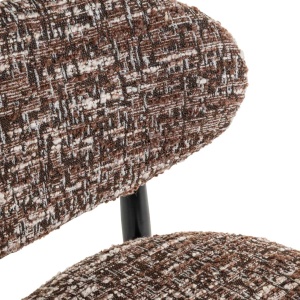 SCAUN DE BAR DANTES, 214152, CONFECTIONAT DIN POLIESTER, METAL SI SPUMA, MARON/NEGRU, STIL MODERN - Img 5