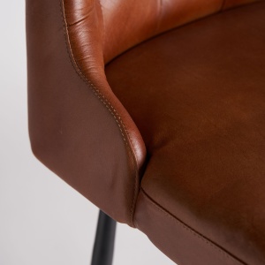 SCAUN DE BAR DEXTER 108CM, DIN METAL SI PIELE NATURALA, STIL VINTAGE, VICAL HOME - Img 4