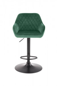 SCAUN DE BAR H103, VERDE/NEGRU, TAPITERIE DIN CATIFEA SI PICIOARE DIN METAL, STIL MODERN - Img 4