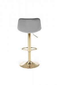 SCAUN DE BAR H120, GRI/AURIU, TAPITERIE DIN CATIFEA SI PICIOARE DIN METAL, STIL MODERN - Img 5